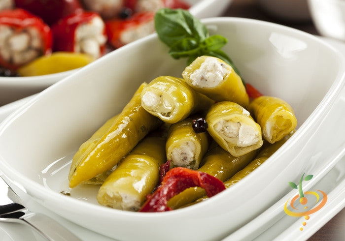 Hot pepperoncini seeds from SeedsNow, shown in a clear image, ready for planting in a garden or container.
